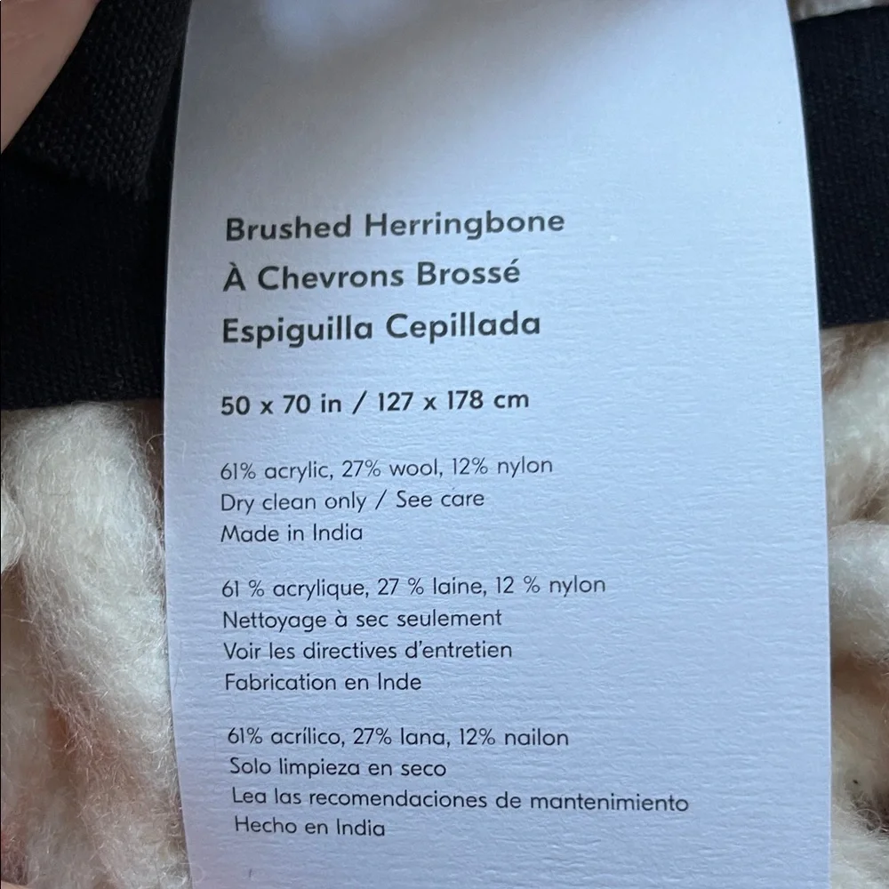 West Elm Terracotta and Ivory Throw Blanket